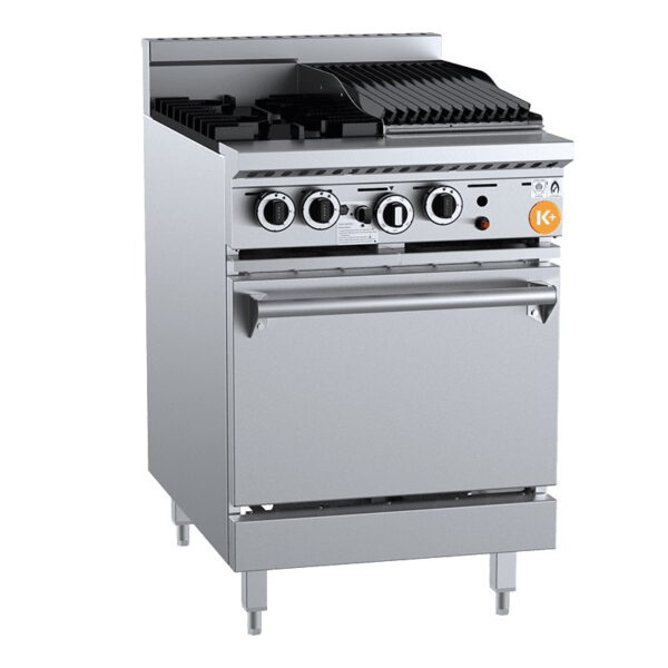 Oven With Two Open Burners 300mm Char Broiler